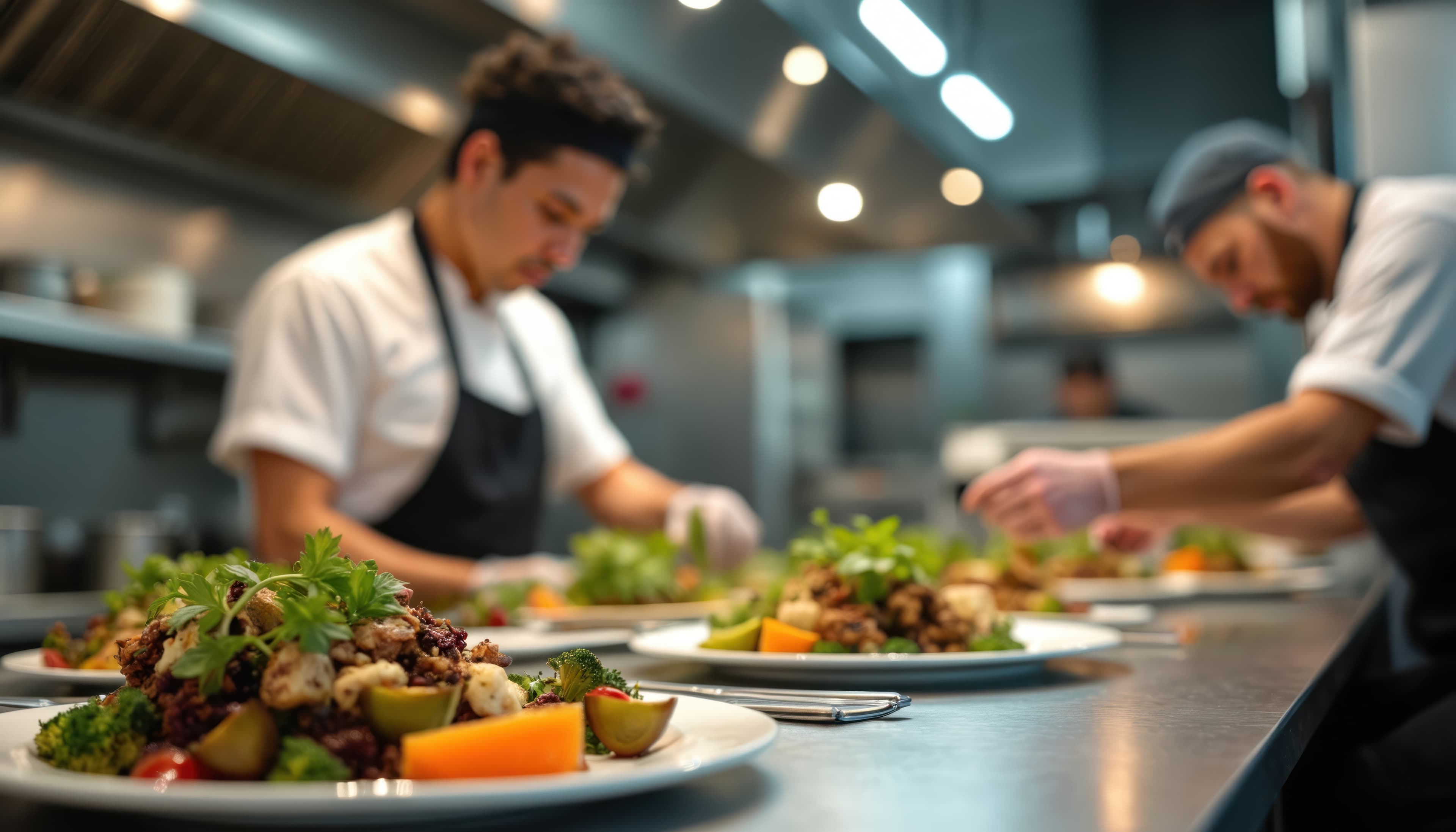 Chef preparing dishes in the kitchen
